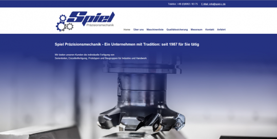 Webdesign für Präzisionsmechanik Spiel