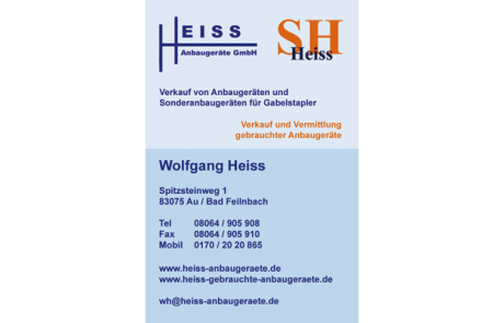 Visitenkarte Heiss Anbaugeräte GmbH