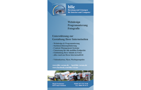 Flyer blic-voraus - Webdesign und Programmierung